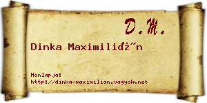 Dinka Maximilián névjegykártya